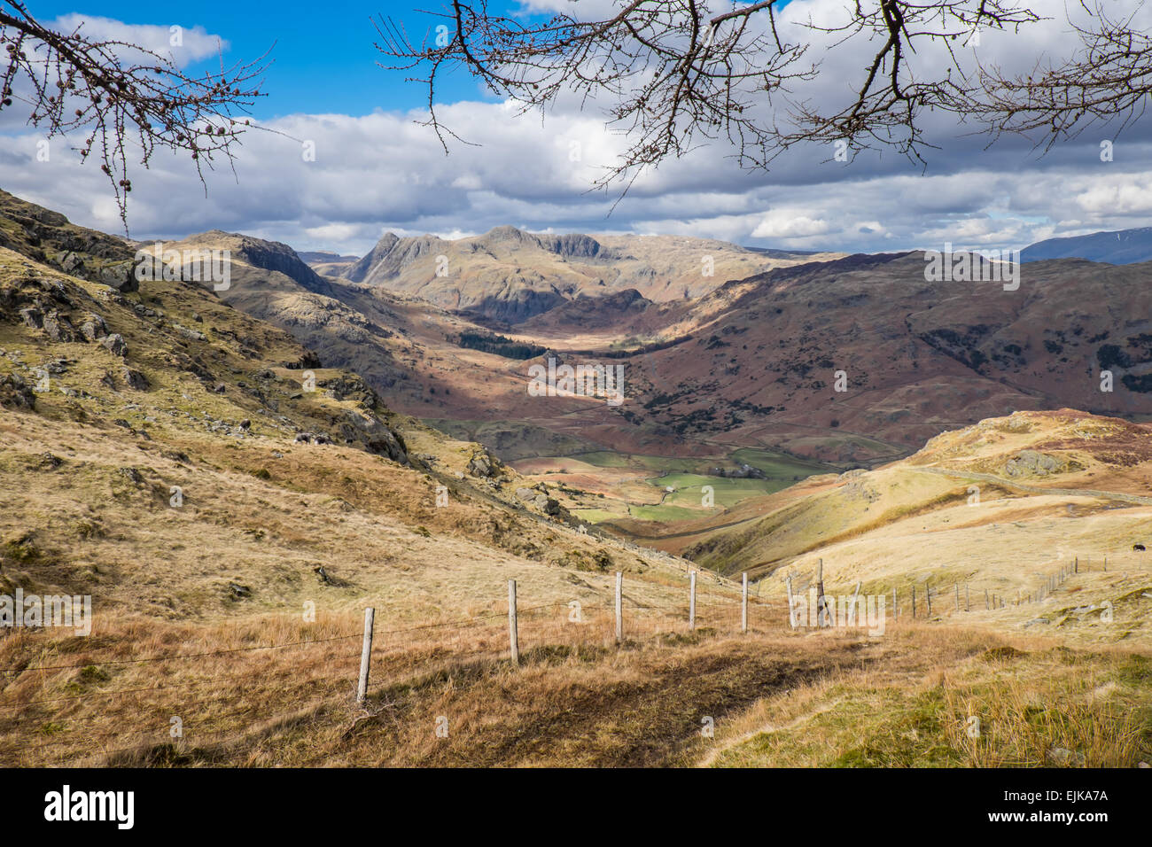 Landschaftlich schöne Strecke von Tilberthwaite nach saisonabhängige Cumbria Stockfoto