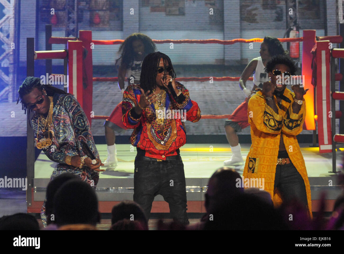 Die 2014 BET Hip Hop Awards Show im Atlanta Civic Center in Atlanta - innen mit statt: Migos wo: Atlanta, Georgia, USA bei: 20 Sep 2014 Stockfoto