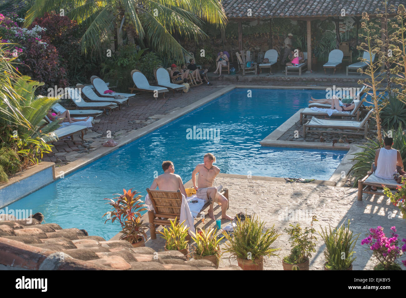 Swimming Pool in einem Hotel in Granada, Nicaragua Stockfoto