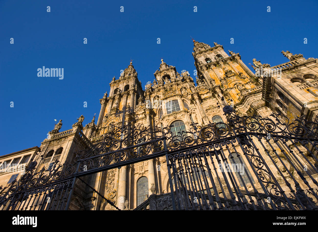 EINGANG TOR KATHEDRALE VON SAINT JAMES PLAZA DEL OBRADOIRO ALTSTADT SANTIAGO DE COMPOSTELA GALIZIEN SPANIEN Stockfoto