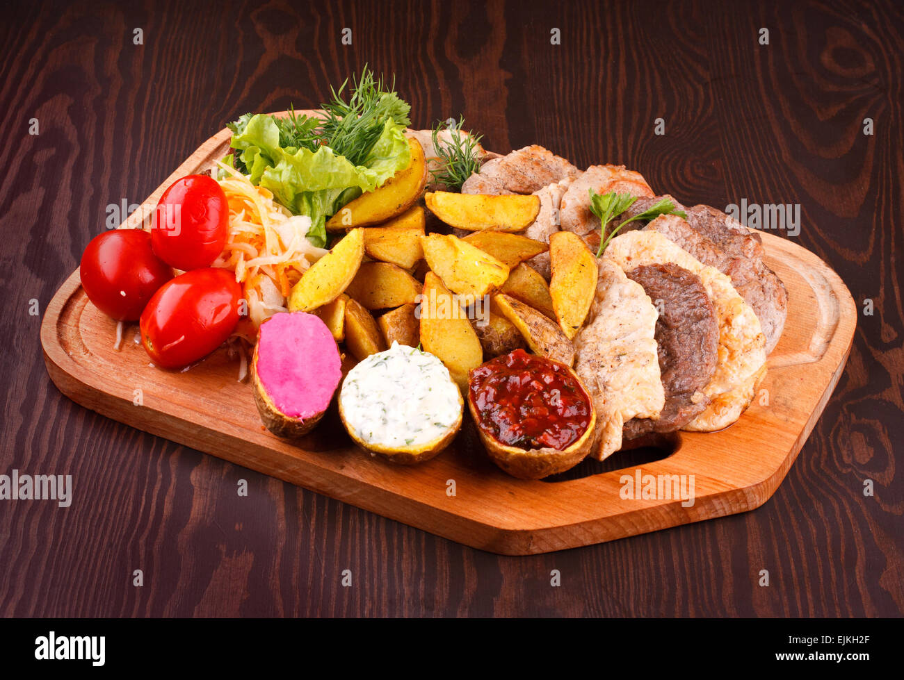 Kartoffeln mit Fleisch Stockfoto