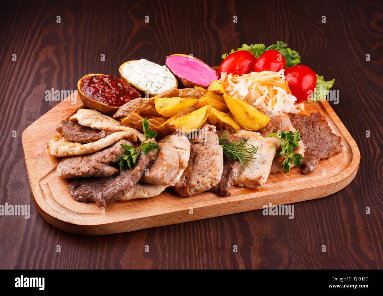 Kartoffeln mit Fleisch Stockfoto