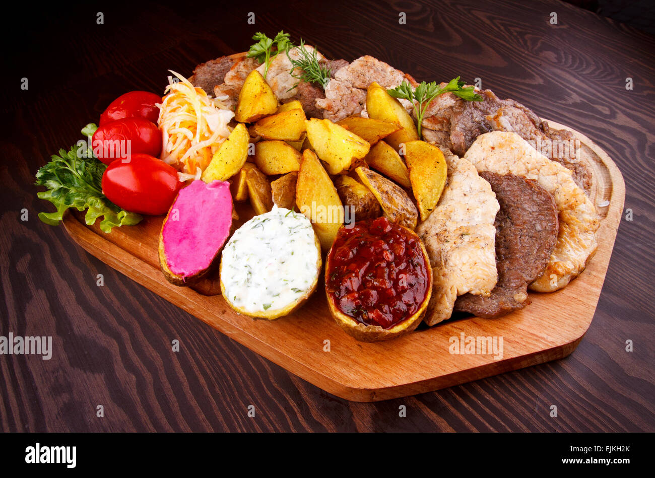 Kartoffeln mit Fleisch Stockfoto