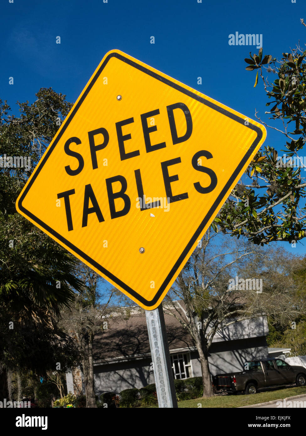 Geschwindigkeit Tabellen Road Sign, USA Stockfoto