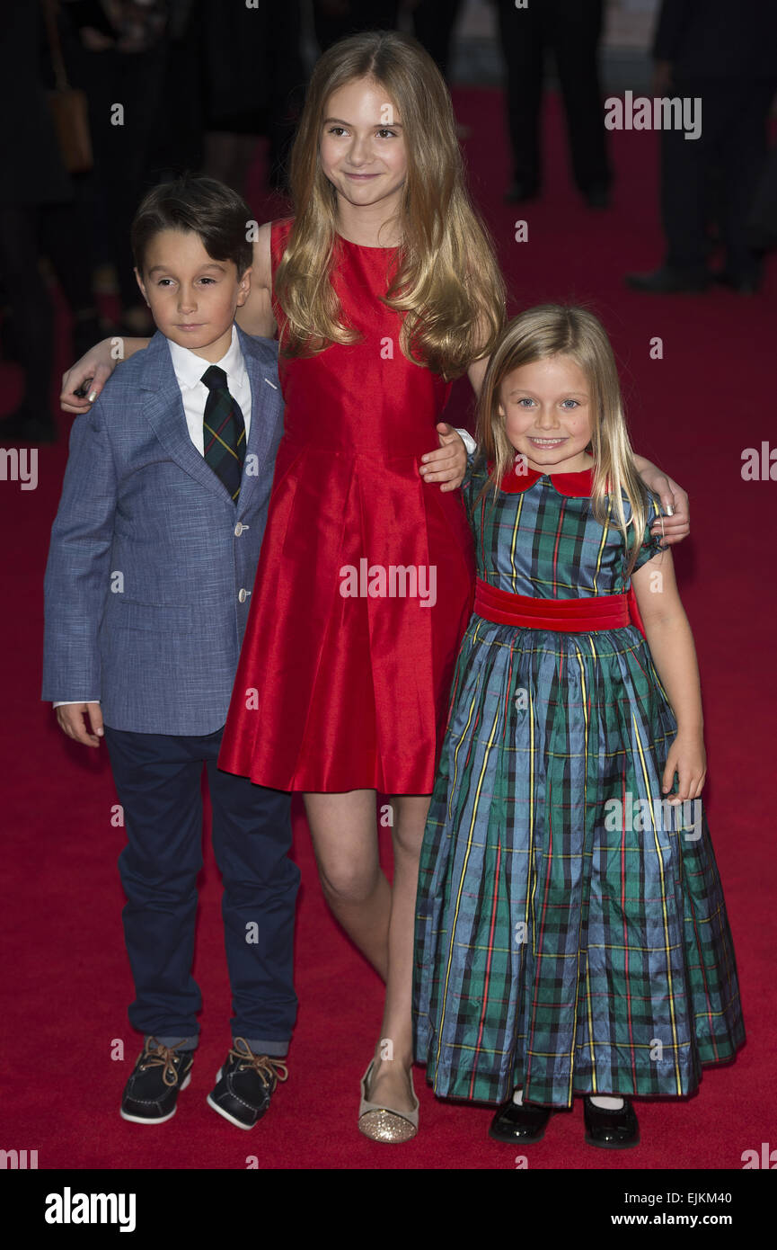 Was haben wir in unserem Urlaub "Premiere statt im Odeon West End - Ankünfte Featuring: Emilia Jones, Bobby Smalldridge, Harriet Turnbull Where: London, Vereinigtes Königreich bei: 22 Sep 2014 Stockfoto