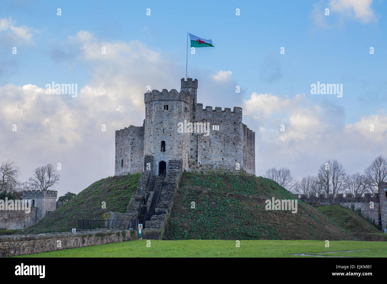 Cardiff Castle, in Cardiff Stadtzentrum, historische Heimat des Marquess of Bute. Stockfoto