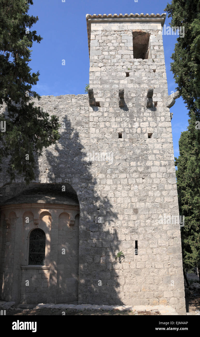 Mljet Insel Kroatien Benediktiner Kloster von St. Mary auf einer Insel in den Salzseen Veliko und Malo Jezero Stockfoto