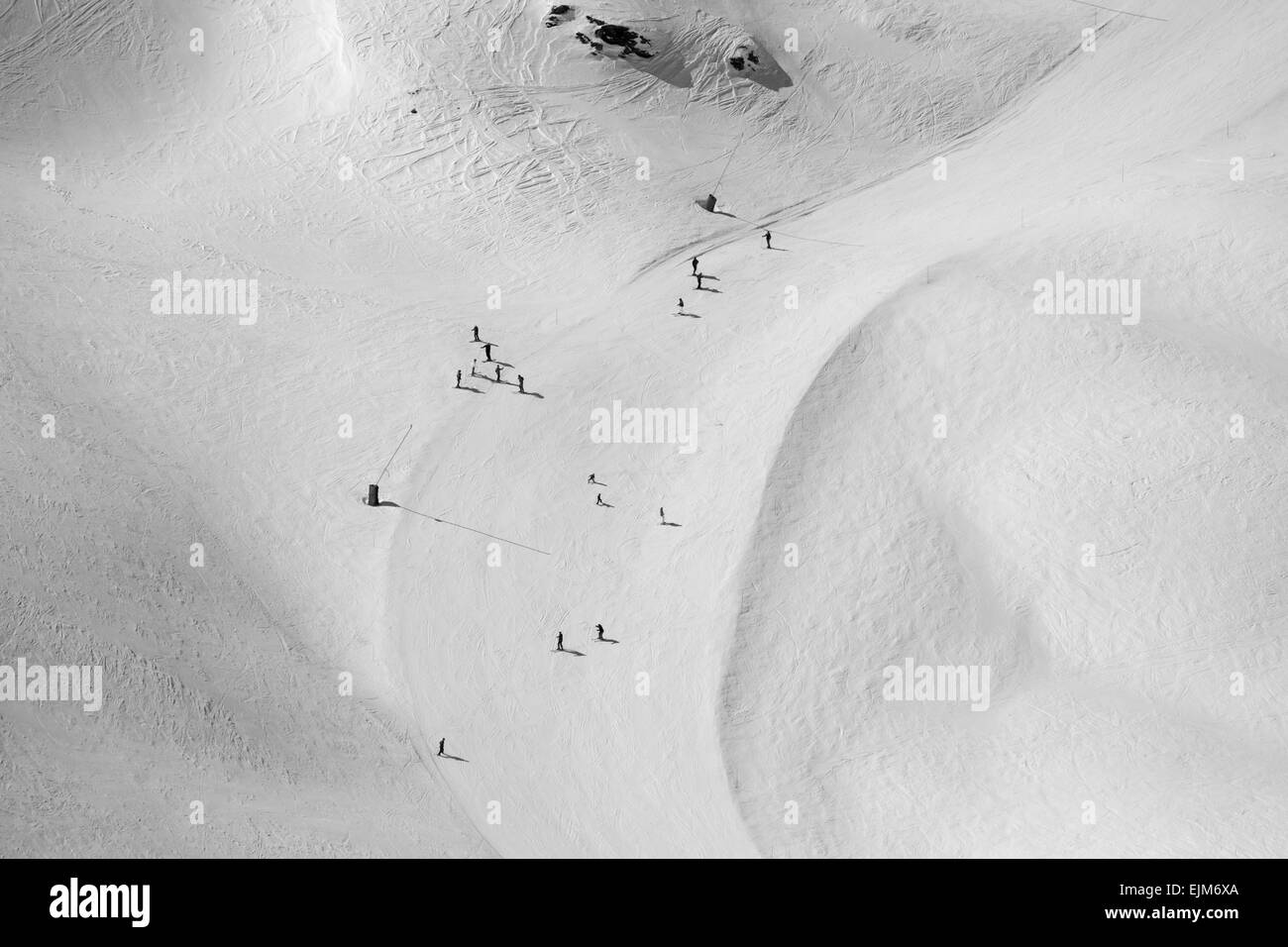 Skifahrer Les Arcs 2015 Stockfoto
