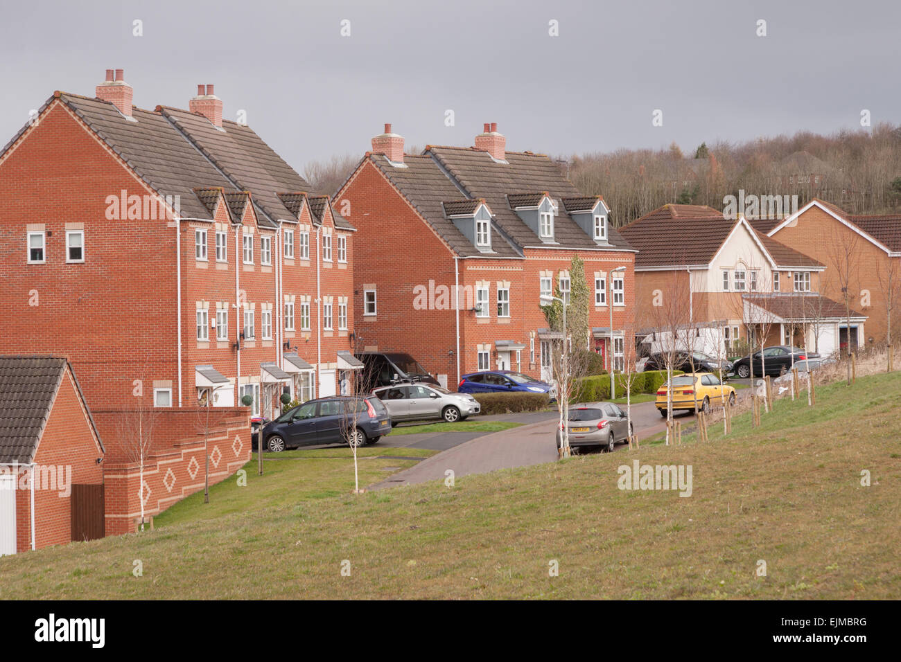 Neue Häuser gebaut in Shropshire Neustadt Telford, in Lawley Dorfentwicklung. UK Stockfoto