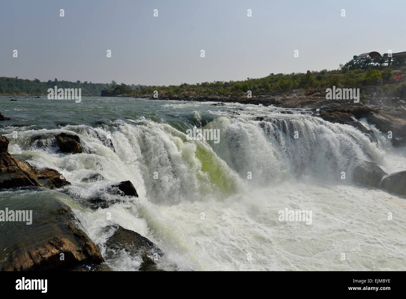 Dhuandhar fällt am Fluss Narmada, Bhedaghat, Jabalpur, Madhya Pradesh, Indien Stockfoto