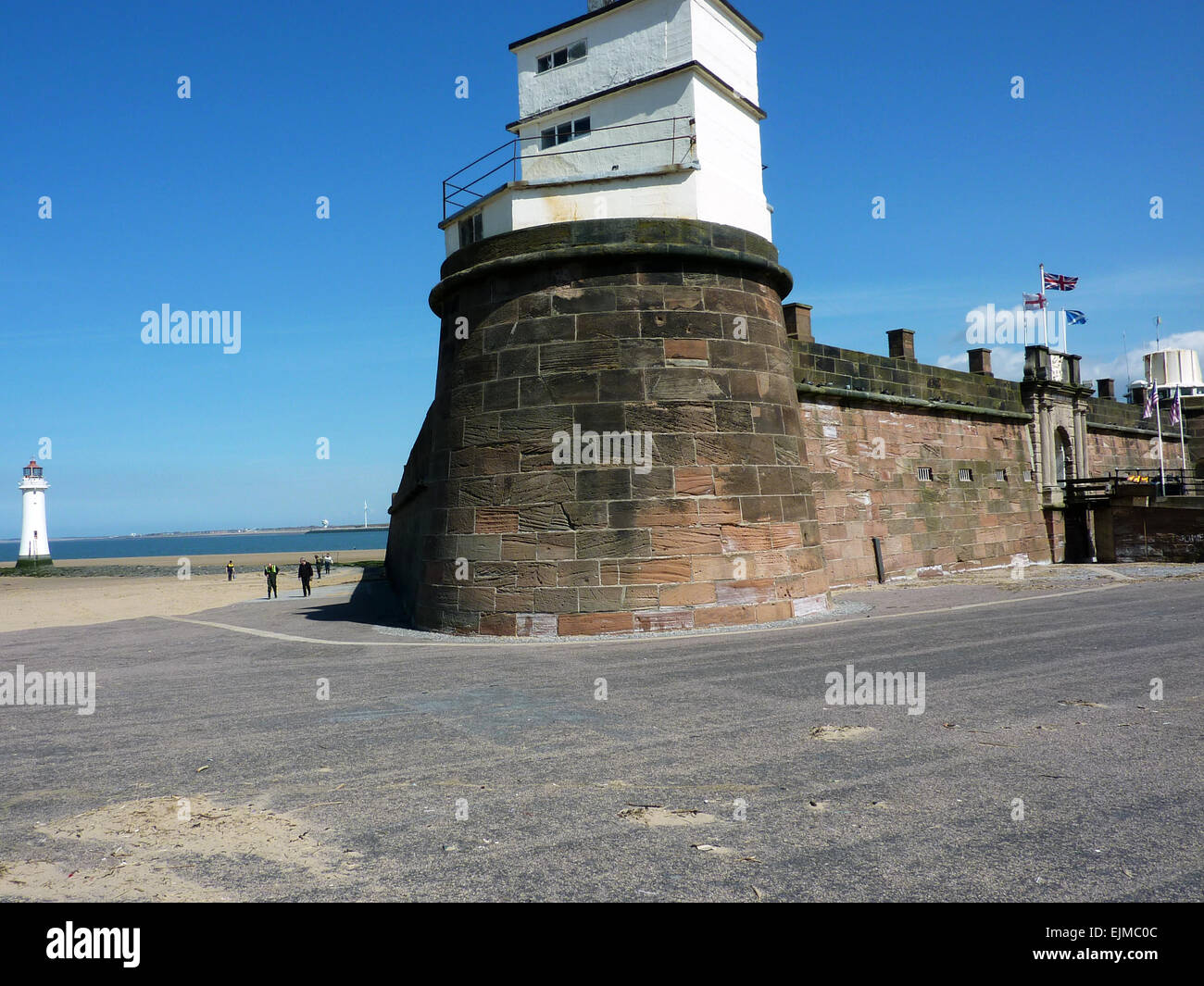 Fort Barsch Rock und Leuchtturm New brighton Stockfoto