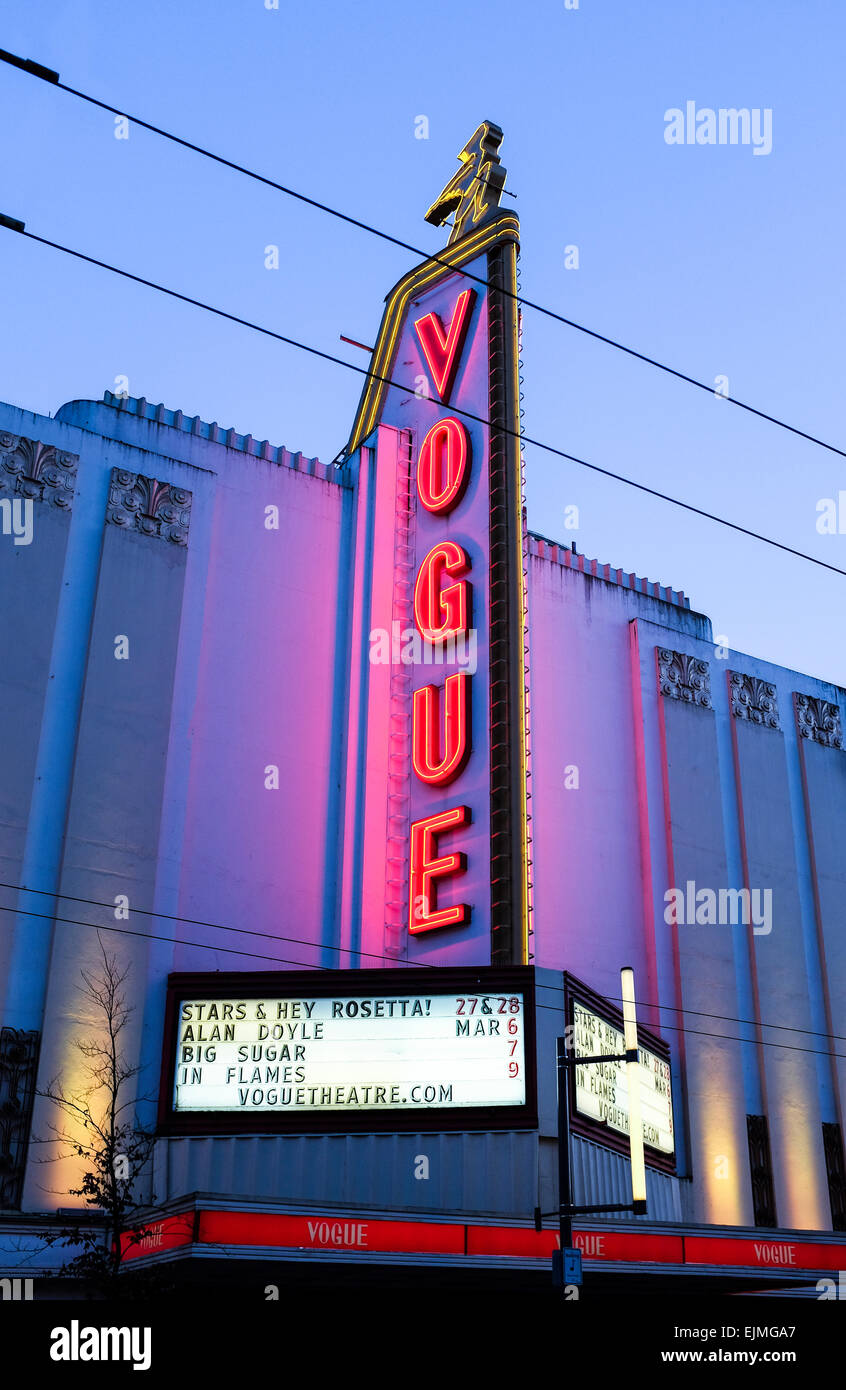 Vogue Theater, Granville Street, Vancouver, Kanada Stockfoto