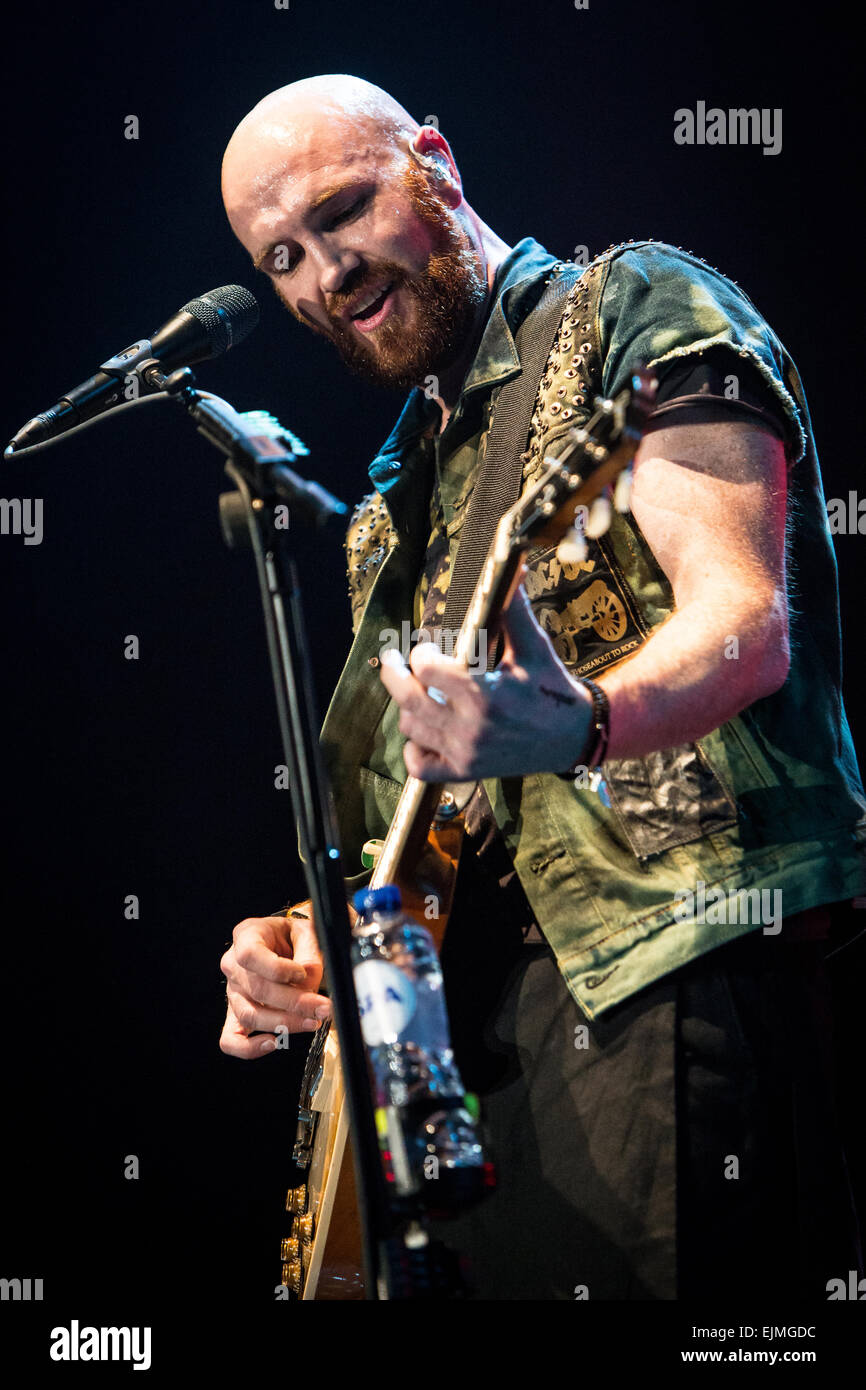 Mailand, Italien. 28. März 2015. Die irische pop-Rock-Band THE SCRIPT tritt an Mediolanum Forum präsentieren das neue Album "No Sound ohne Stille" Credit: Rodolfo weitertransferiert/Alamy Live News Stockfoto