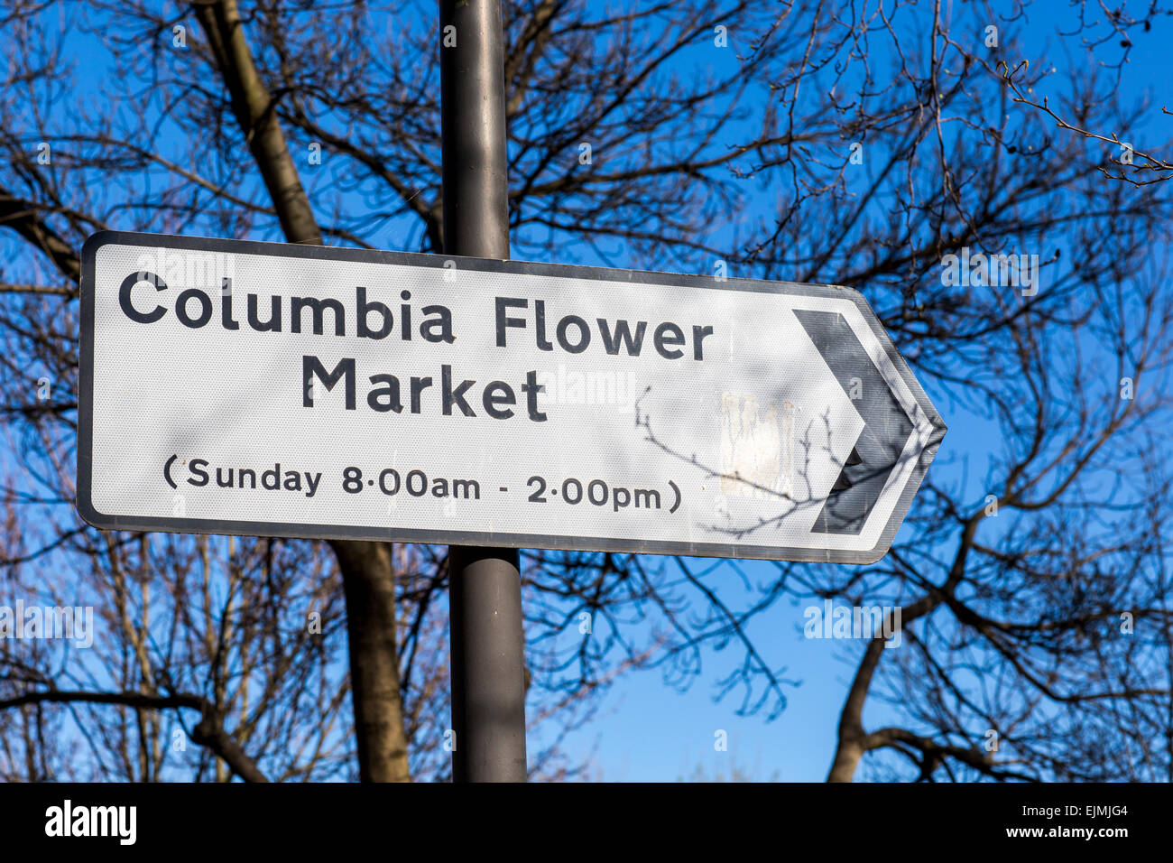 Columbia Flower Market Zeichen, London Stockfoto
