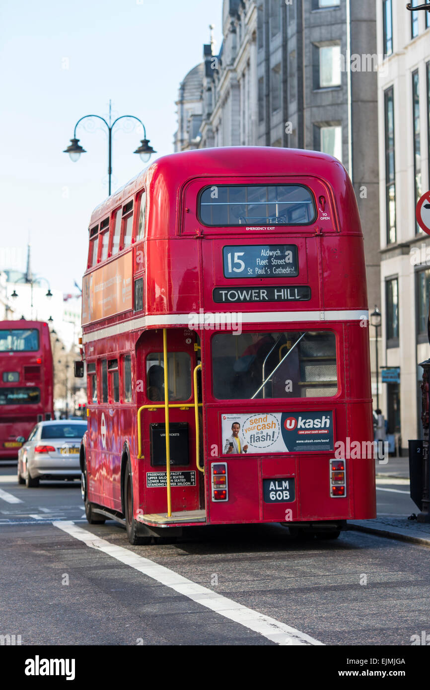 Vintage roten Doppeldecker-Bus, London Stockfoto