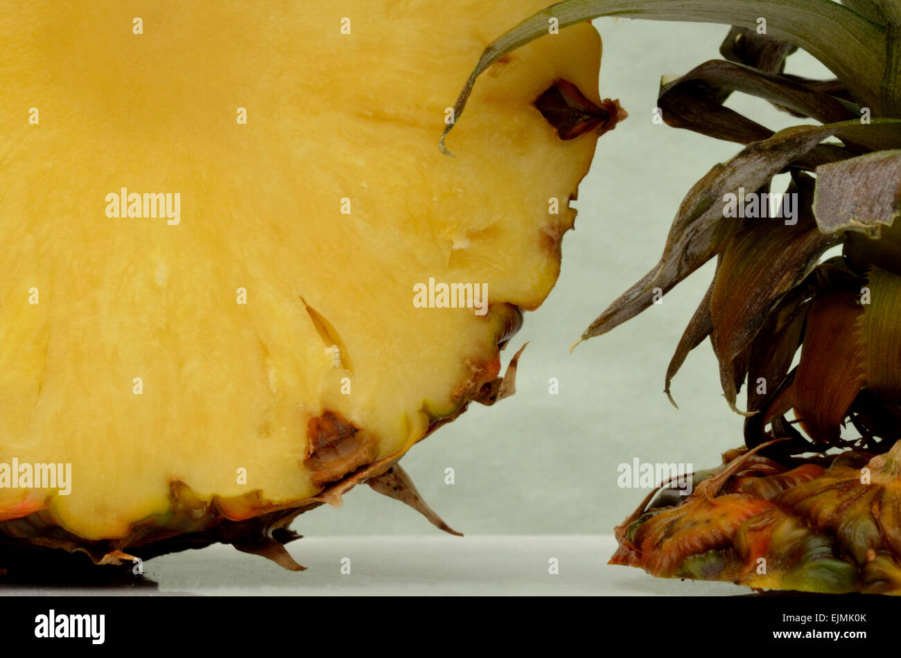 Frisch geschnittene saftige Ananas Früchte Stockfoto