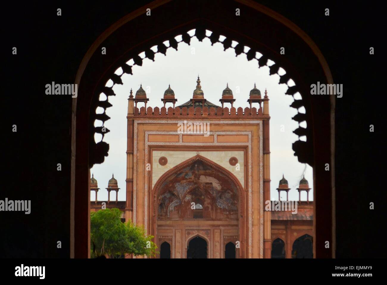 Muslimische Marmor Grab des Mughal Shaikh, Fatehpur Sikri, Indien Stockfoto