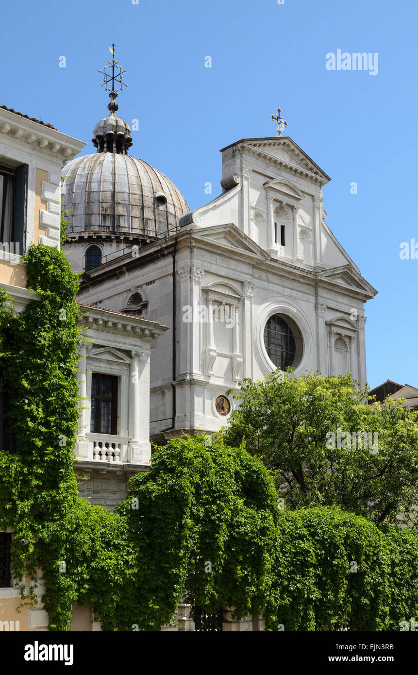 Die Kathedrale San Giorgio dei Greci in Venedig und Bestandteil der orthodoxen Erzdiözese von Italien liegt in Venedig, Italien. Stockfoto