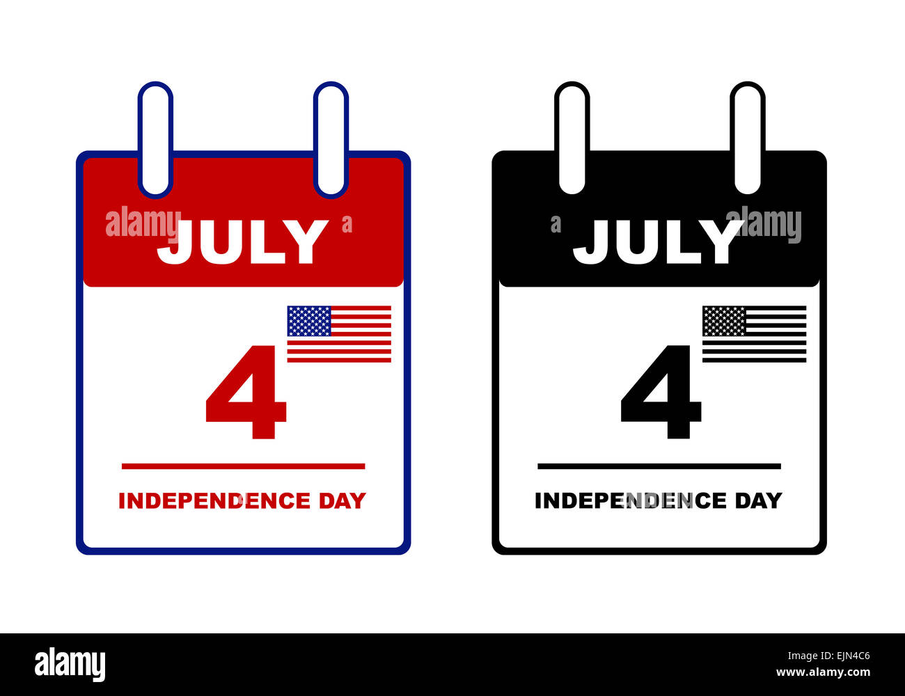 Independence Day Kalender Stockfoto