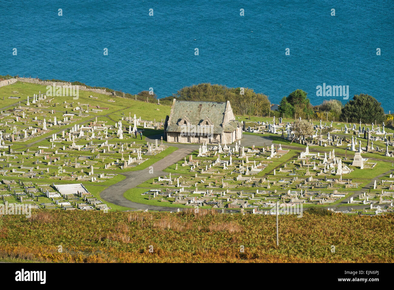 Pfarrkirche St. Tudno auf den Great Orme an Llandudno, Conwy, Wales, UK Stockfoto