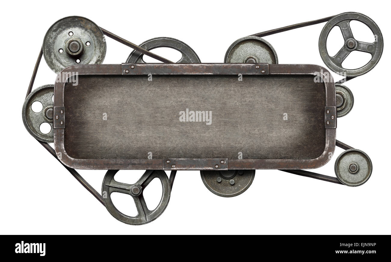 Stilisierte Metall mechanische Collage Hintergrund Stockfoto