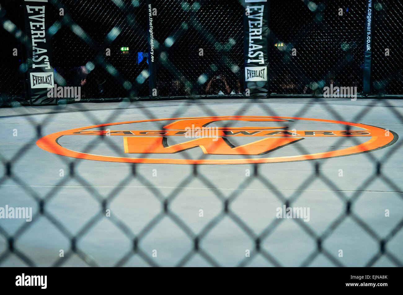 Leeren Käfig bei einem Cage Fighting Turnier Stockfoto