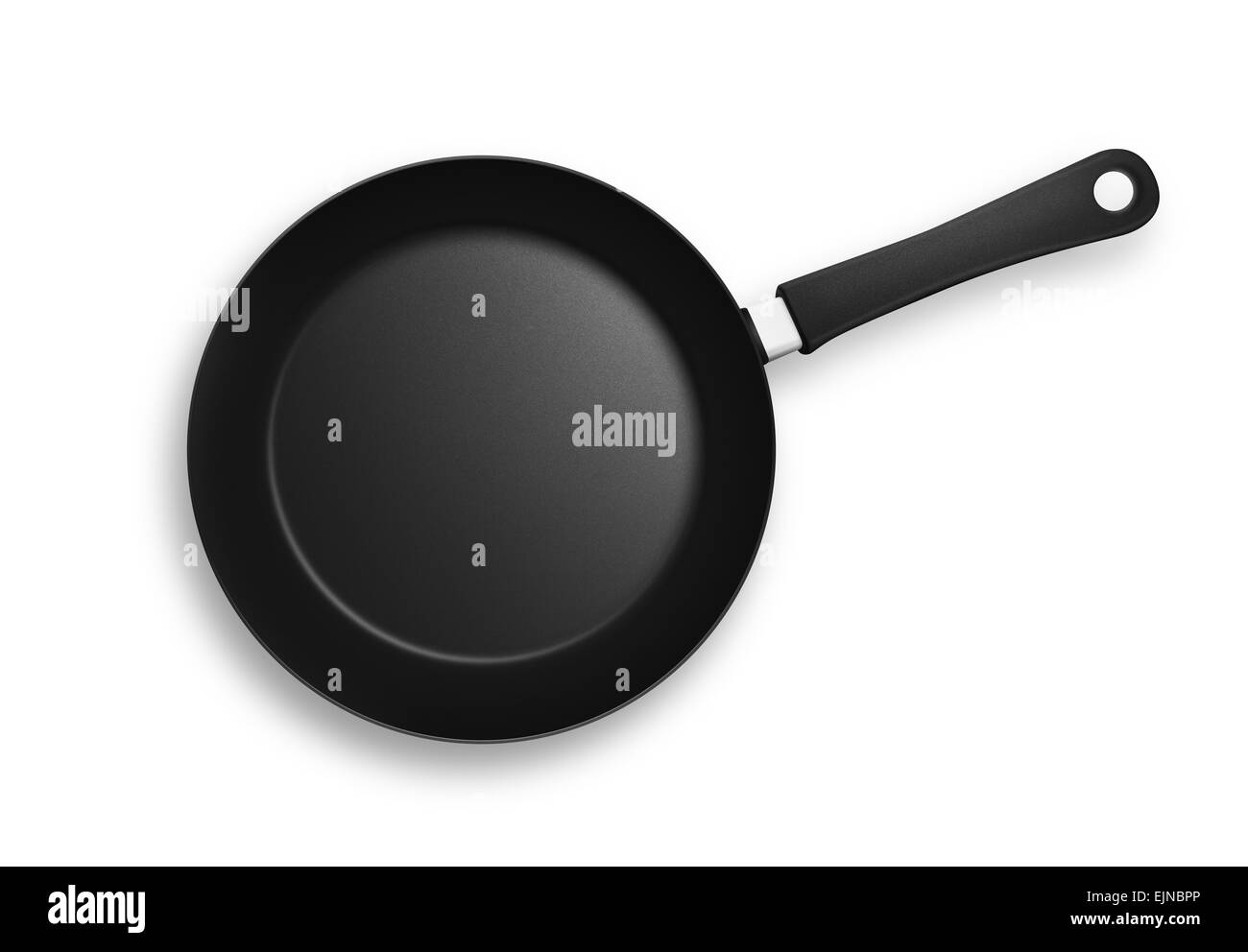 Schwarze Pfanne mit Kunststoffgriff. Isoliert auf weißem Hintergrund mit  Schatten und Clipping-Pfad Stockfotografie - Alamy