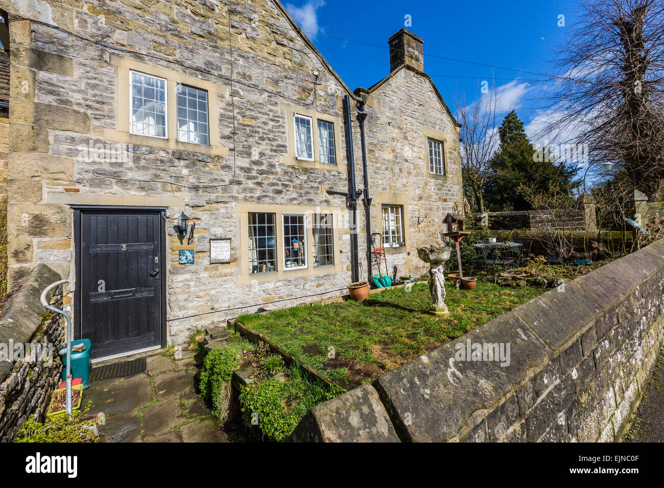 Pest-Ferienhaus im Dorf Eyam Opfer der Pest 1665 Stockfoto