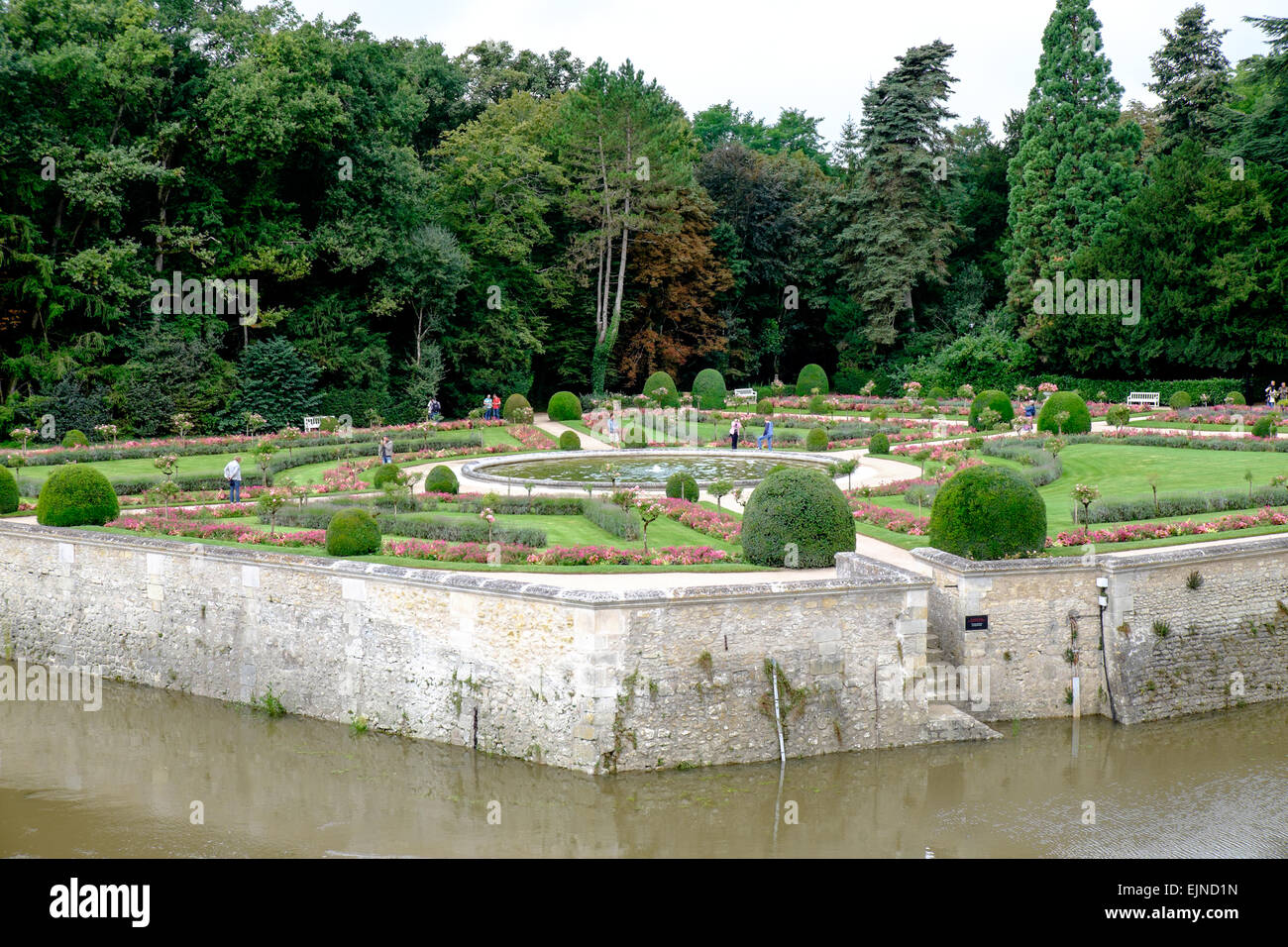 Caterina de' Medici-Garten am Chateau de Chenonceau in Indre-et-Loire, Frankreich Stockfoto