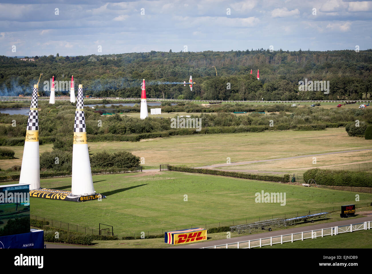 Ascot Racecourse, Berkshire, England, UK. Red Bull Air Race, 17. August 2015. Stockfoto