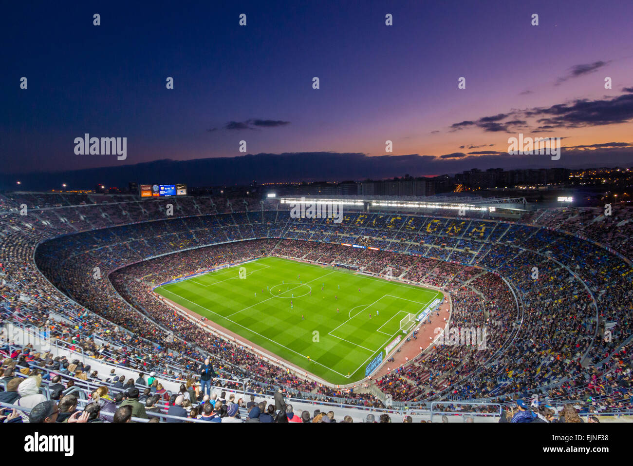 Camp Nou ist ein Fußballstadion in Barcelona, Katalonien, Spanien, die seit 1957 die Heimat von Futbol Club Barcelona ist.  Die Stockfoto