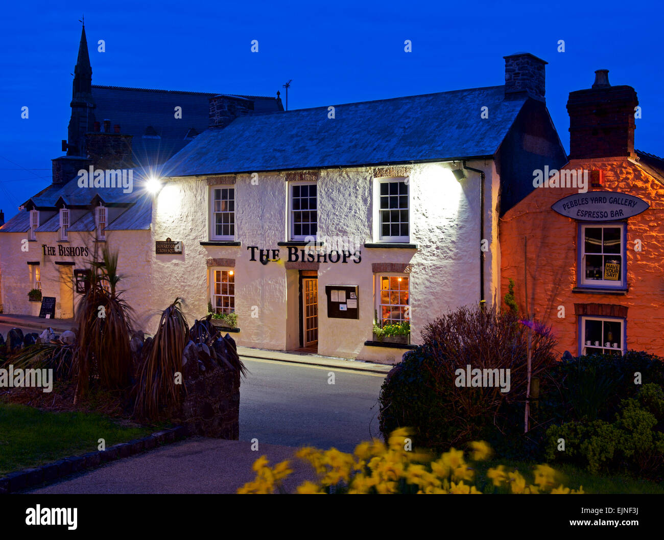 Pub - Bischöfe - in St. Davids, Pembrokeshire, Wales, UK Stockfoto