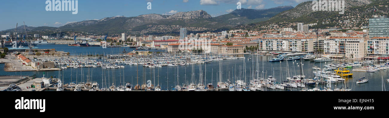 Toulon, Frankreich Marina Port städtischen Waterfront Panorama 6050 Stockfoto