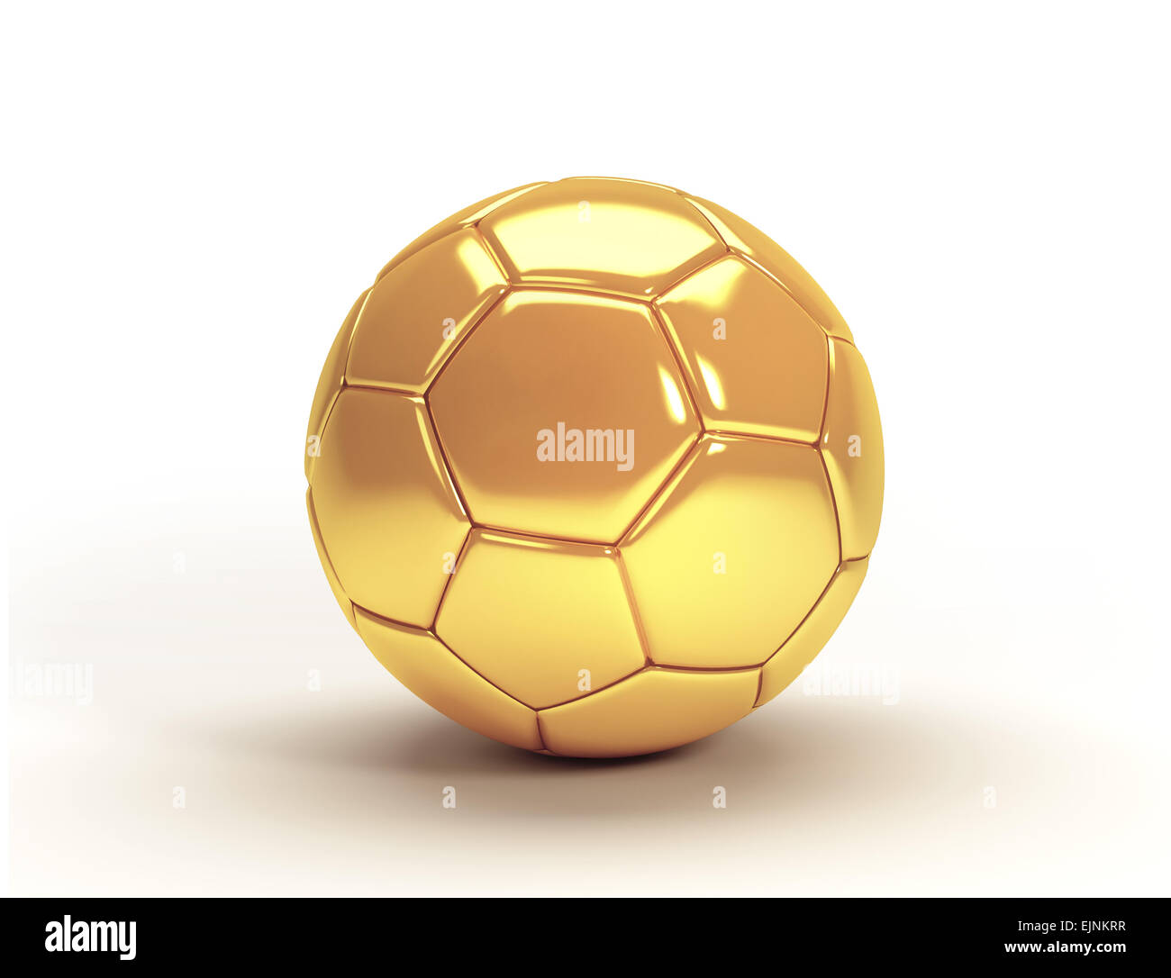 Gold Fußball isoliert auf weißem Hintergrund Stockfoto