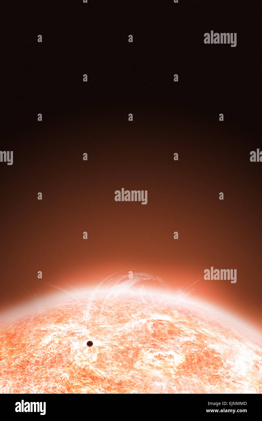 Planeten Merkur vor der Sonne Oberfläche Stockfoto