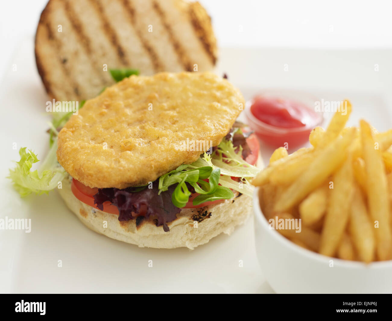 Zerschlagene veggie Burger Stockfoto
