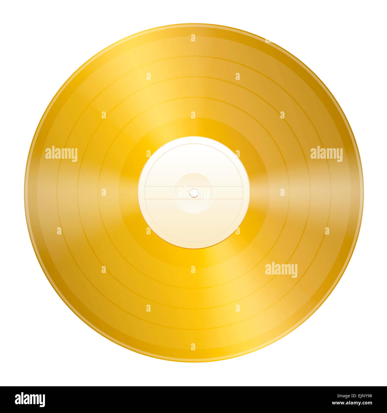 Leere gold Record Abbildung auf weißem Hintergrund. Stockfoto