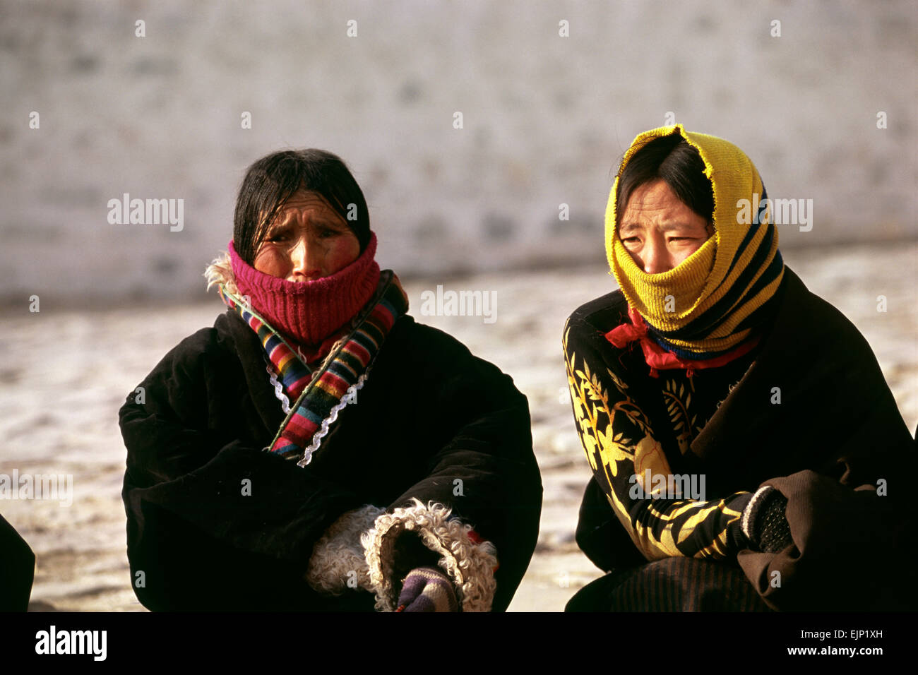 China, Tibet, Provinz Gansu, Xiahé, Kloster Labrang, tibetisches Neujahr, Frauen Stockfoto