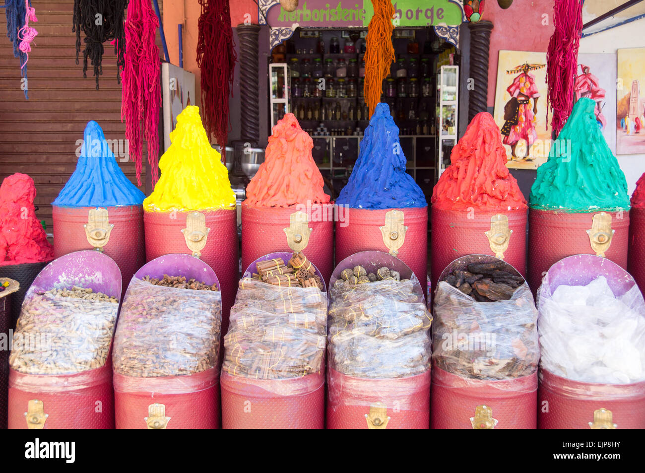 Marrakesch Spice Market, Marokko Stockfoto