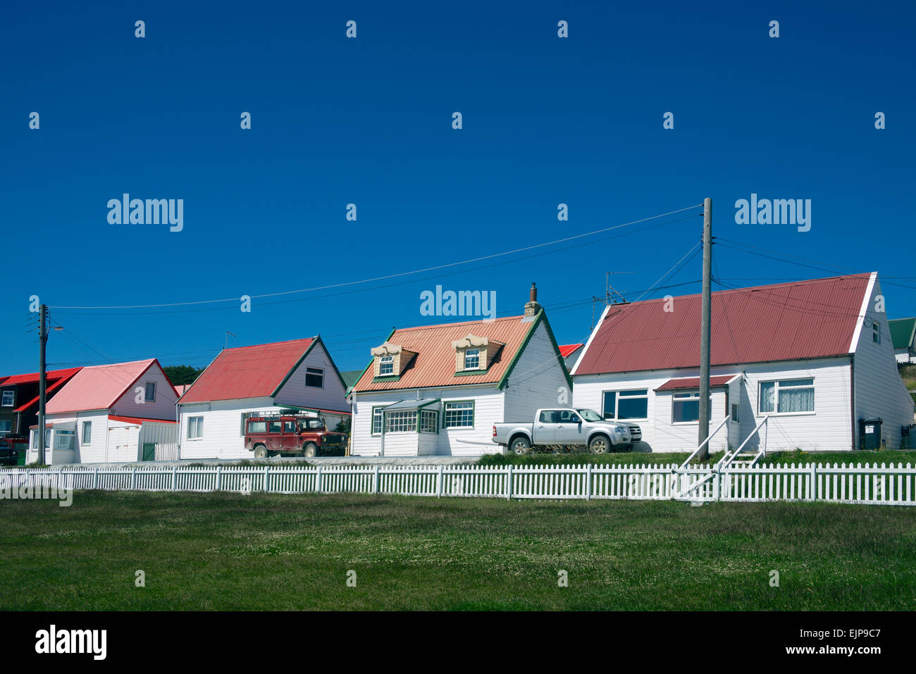 Reihe von bunten Häuser Port Stanley Falkland-Inseln Stockfoto