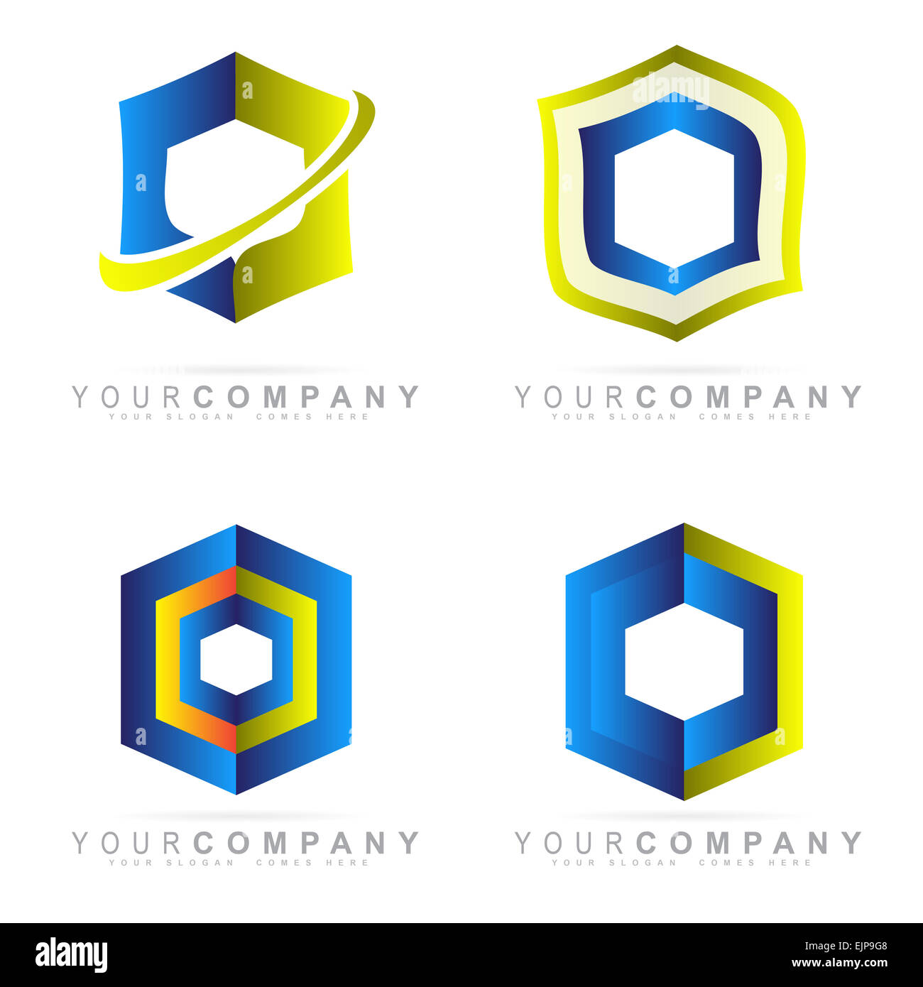 Kreative Vektor Vorlage Sechseck Firmenkundengeschäft Logo Sets Stockfoto