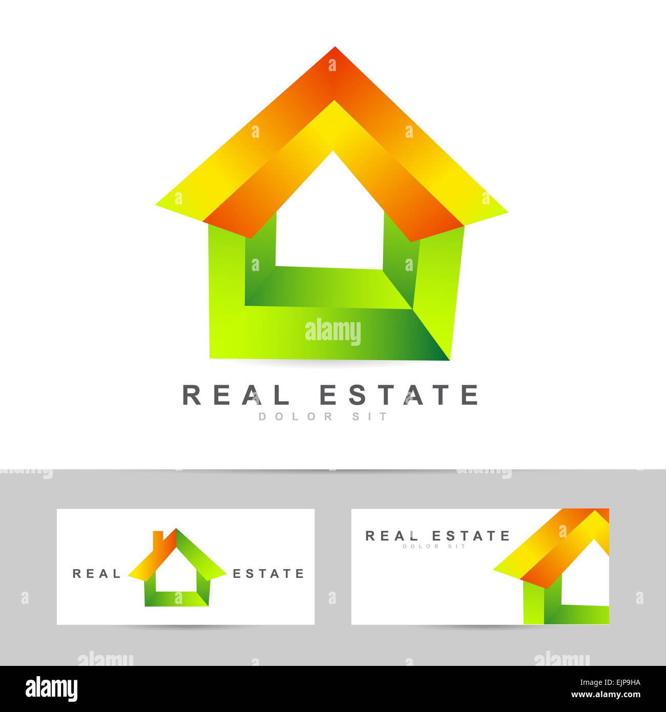 Farbige Vektor Vorlage eines Immobilien-Logo-Symbols Stockfoto