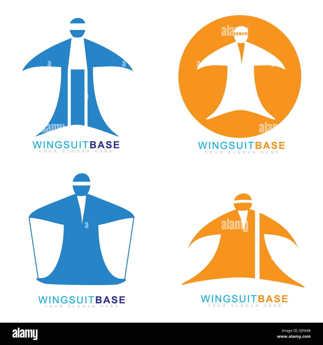 Vektor-Logo Vorlage des Wingsuit Extremsport Basejumpen Stockfoto