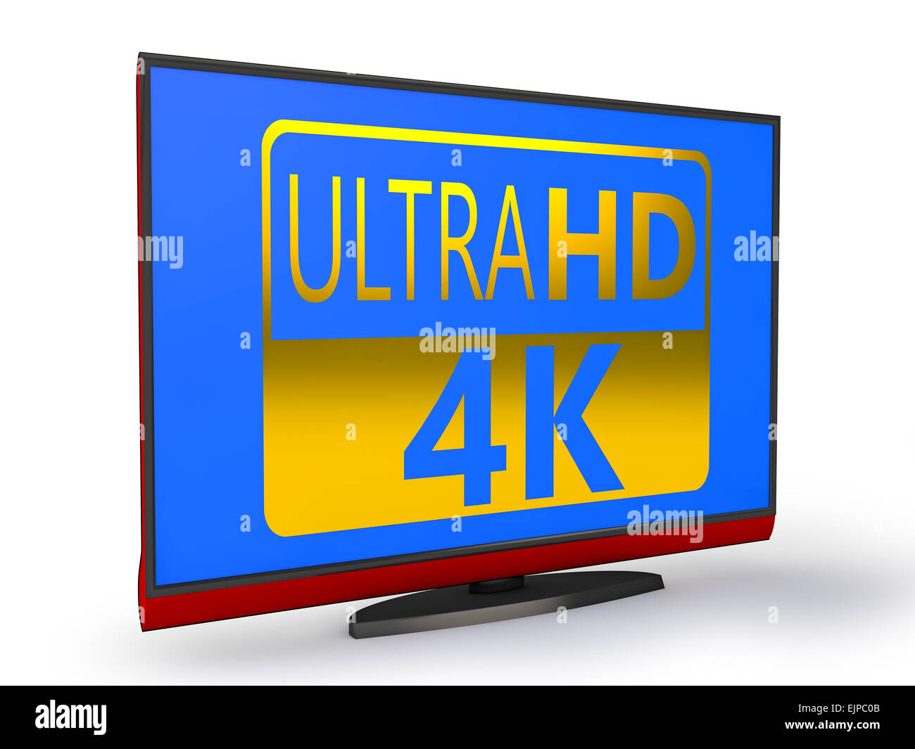 4K Ultra HD-TV auf einem weißen Hintergrund Stockfoto