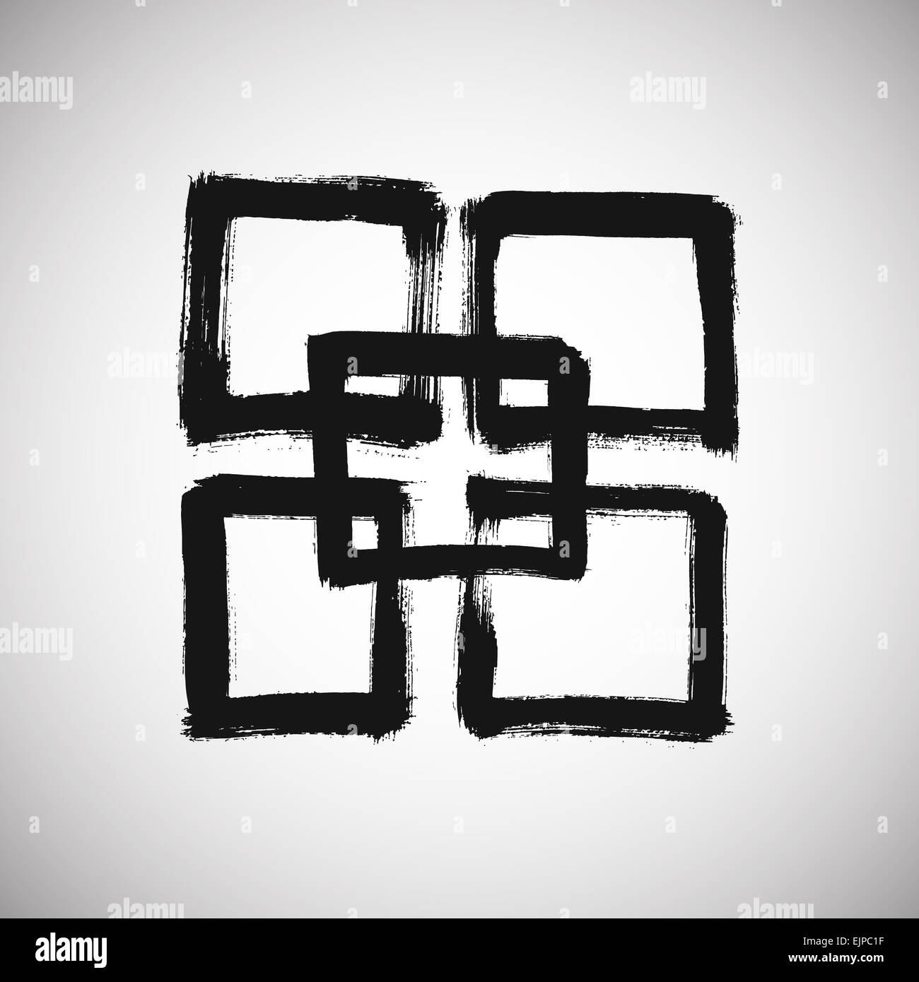 Grunge-Square-Logo Stockfoto
