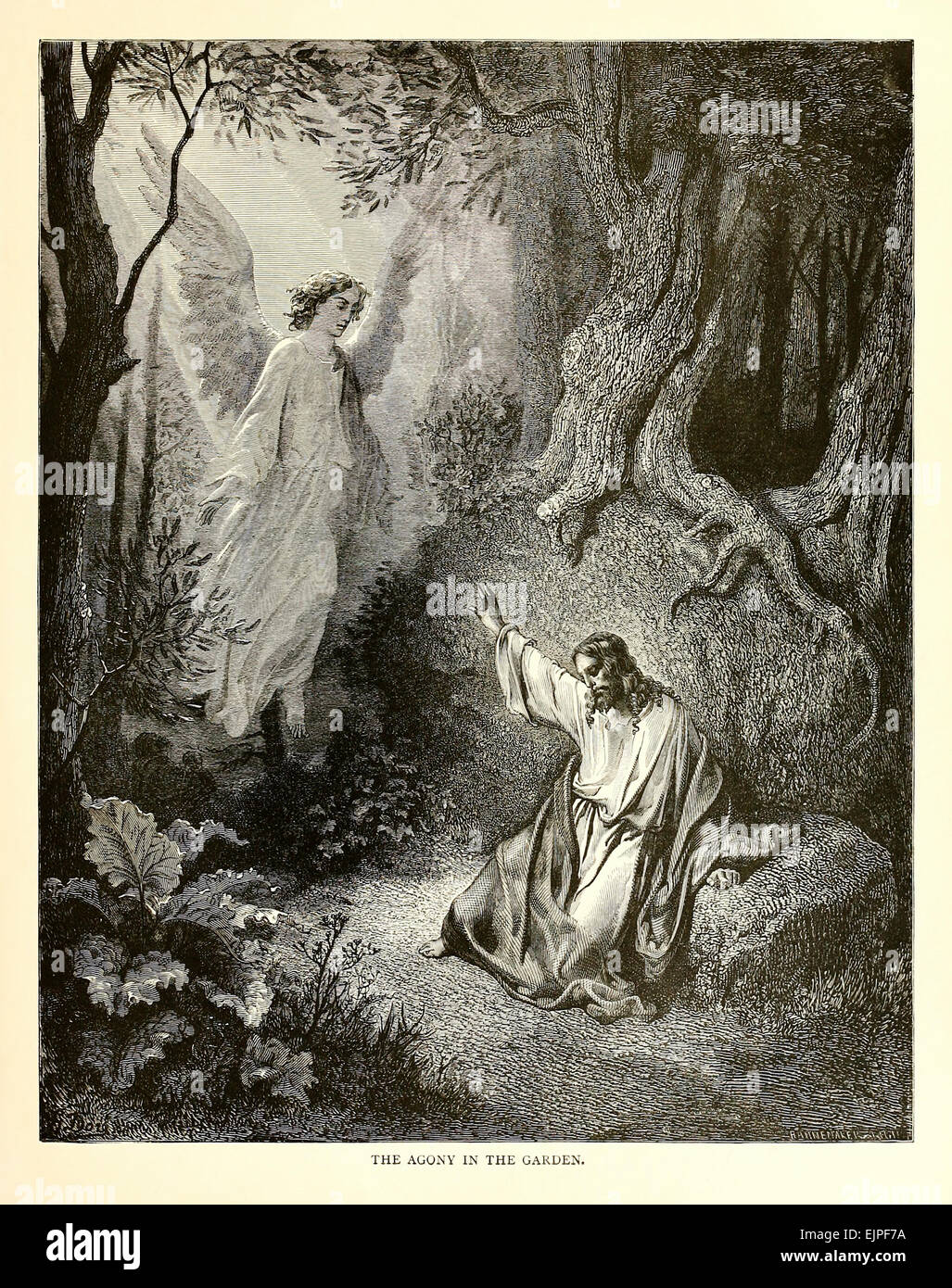 Die Qual im Garten Illustration von Paul Gustave Doré (18321883) von