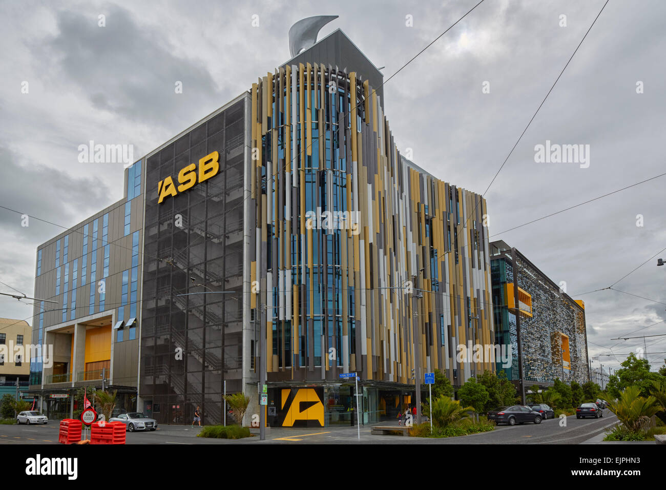 ASB-Gebäudes, North Wharf, Auckland, Nordinsel, Neuseeland Stockfoto