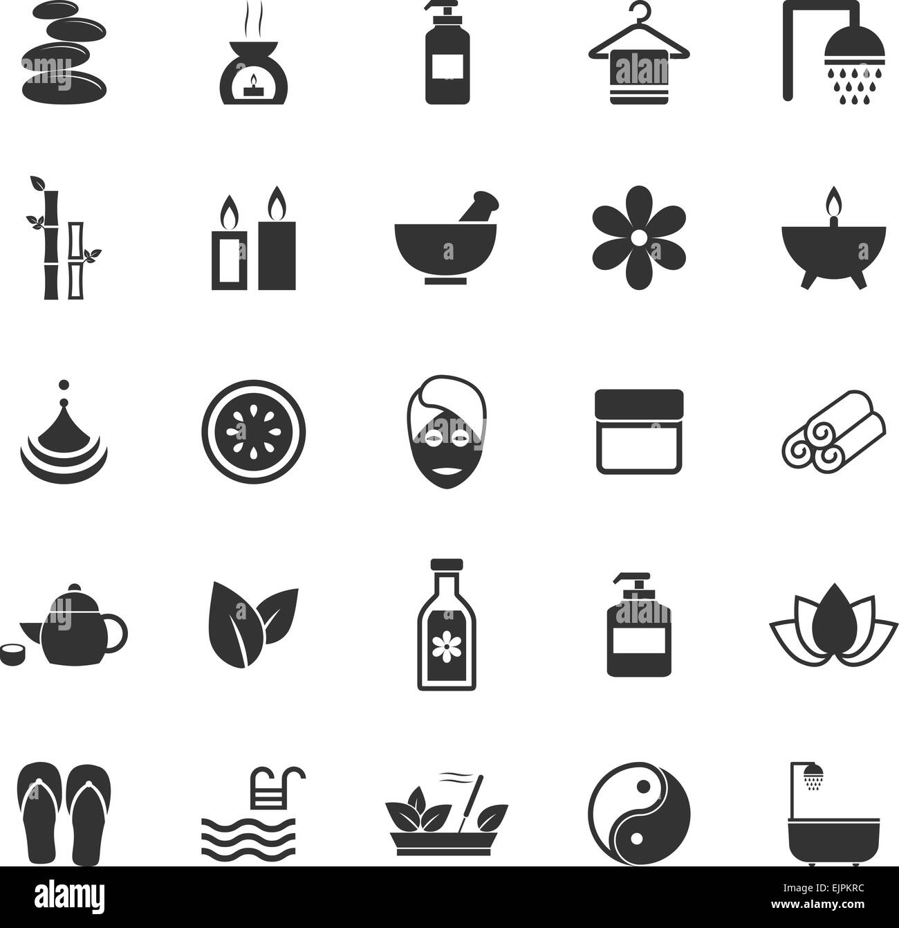 Spa-Symbole auf weißem Hintergrund, Lager Vektor Stock Vektor