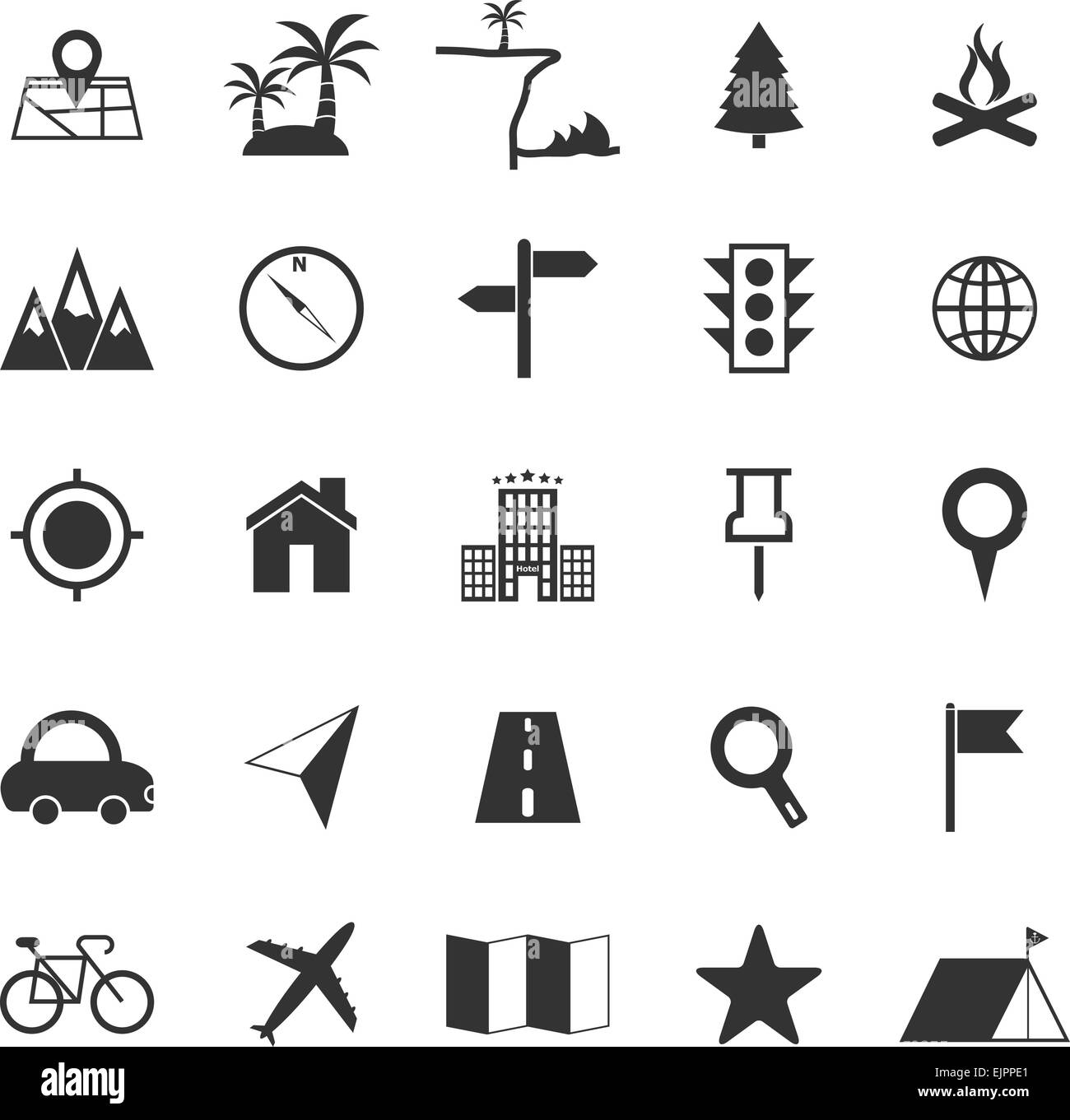 Positionssymbole auf weißem Hintergrund, Lager Vektor Stock Vektor