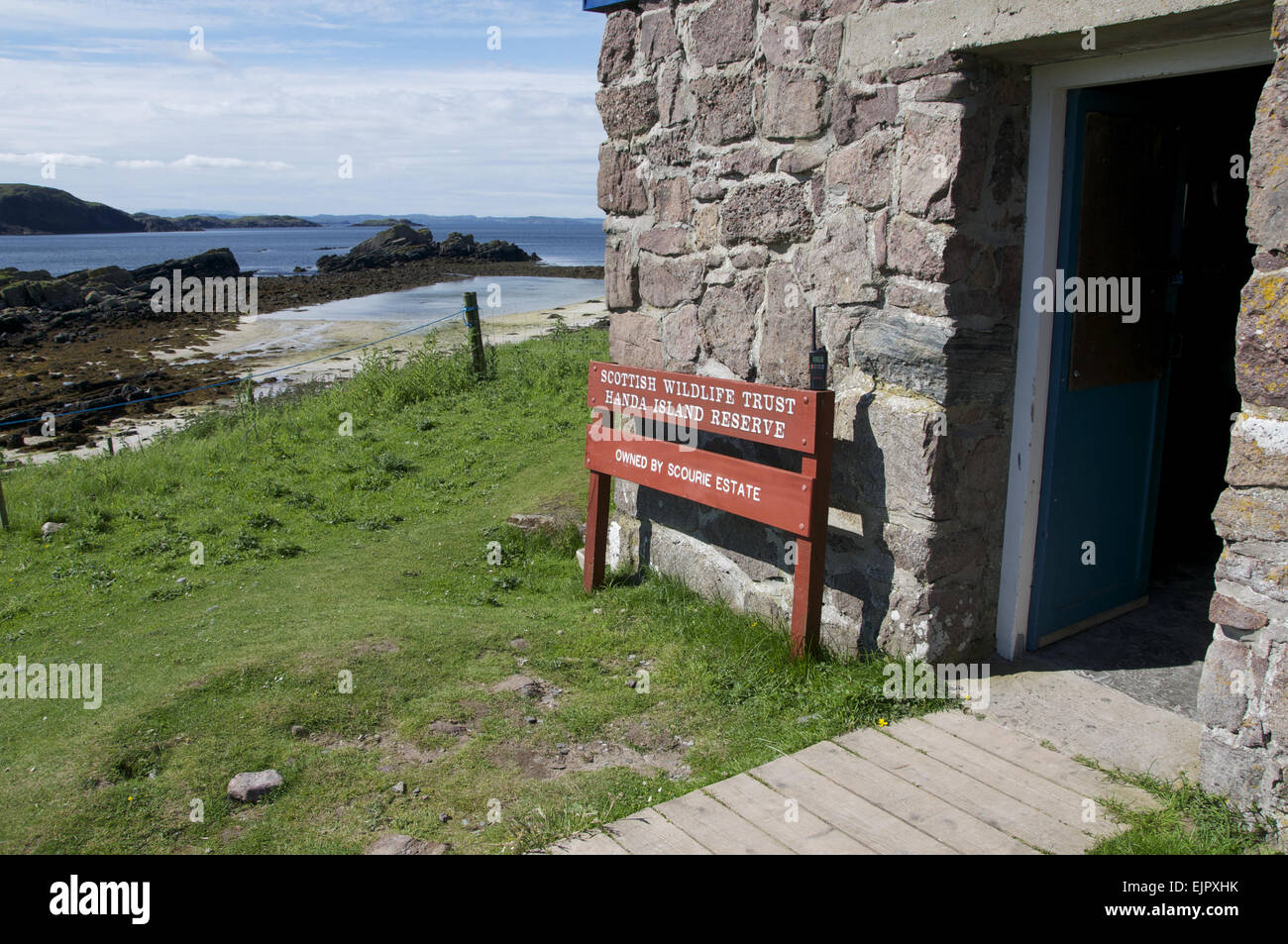Reserve Besucher Zentrum und Küste, Handa Island, Sutherland, Highlands, Schottland, Juni Stockfoto
